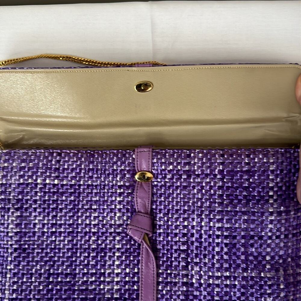 Vintage Hilf Originals Purple Woven Shoulder Bag 1990s MCM Retro Weave Clutch - Picture 4 of 11